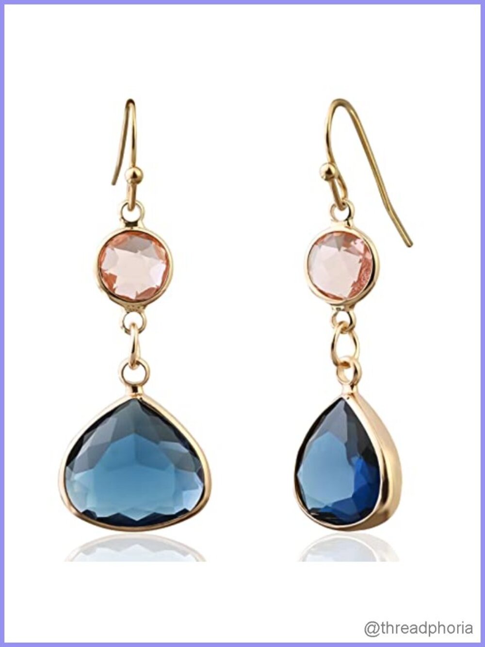 Handmade Dangle Drop Birthstone Earrings 14K Gold-Plated Hypoallergenic